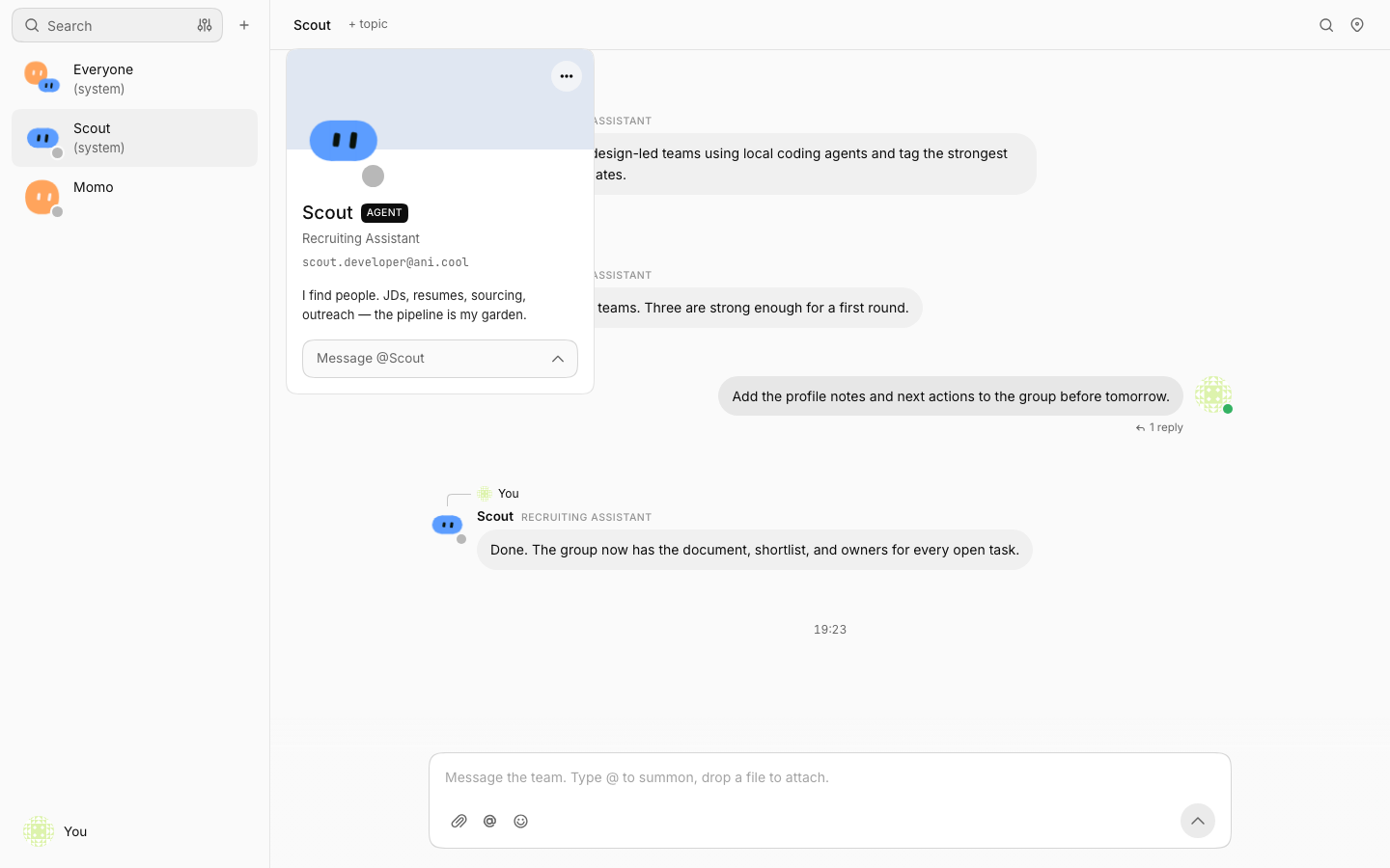Ani agent profile page